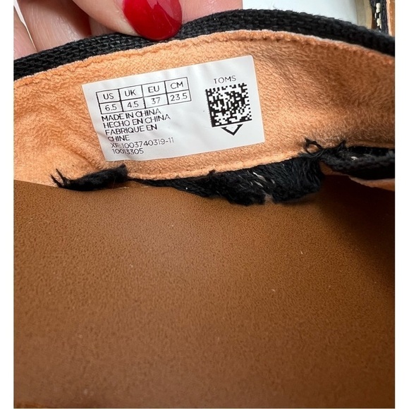 Toms Woven Geometric Slide Sandal Boho Fringe Checker Abstract Dot Sze 6.5 - Picture 5 of 6